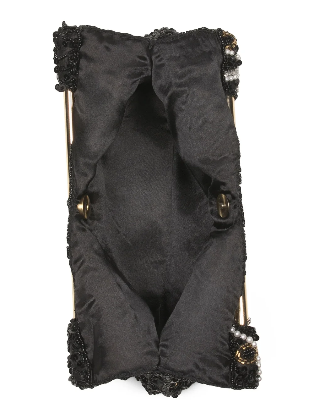 Black Beaded Clutch Handbag